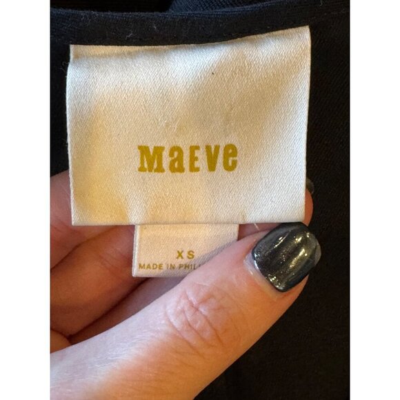 Maeve Dress Women XS‎ Black Linen Blend Asymmetric Hem Sleeveless Ismene Midi - Picture 8 of 10